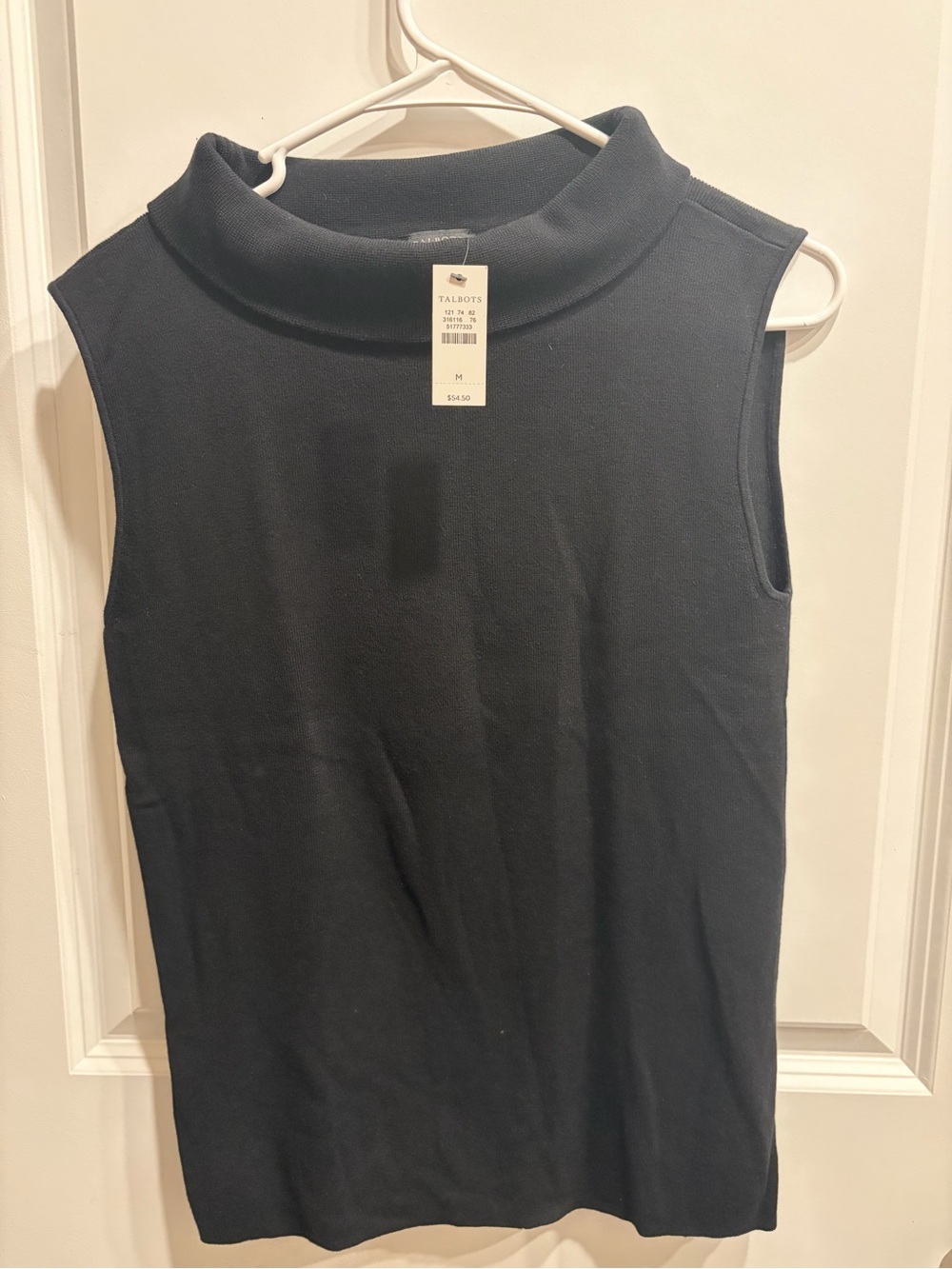 Talbots Black Sleeveless Mock Neck Tank
